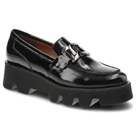 Półbuty damskie - Czarne Półbuty Karino Eleganckie Skórzane Buty - miniaturka - grafika 1