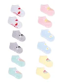 Skarpetki dla dzieci - Skarpety stopki dziewczęce bawełniane z ABS 6PAK 31-34 - miniaturka - grafika 1