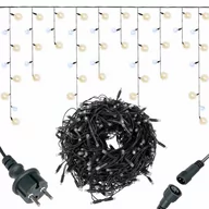 Oświetlenie świąteczne - Kurtyna świetlna 300 led girlanda, lampki sople biały ciepły + zimny biały flash 318WW - miniaturka - grafika 1