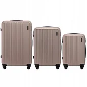 Walizki - KOMPLET 3 WALIZEK PODRÓŻNYCH na 4 kółkach TWARDY BAGAŻ PODRĘCZNY ABS WINGS - miniaturka - grafika 1