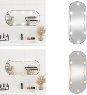 vidaXL Lustro ścienne z oświetleniem LED 35x80 cm szklane owalne - Lustro ścienne z oświetleniem LED - Lustro - Lustro do makijażu - Lustra - miniaturka - grafika 1