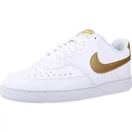 Trampki damskie - Nike Court Vision Low Next Nature, Trampki damskie, White Metallic Gold White, 40.5 EU - miniaturka - grafika 1