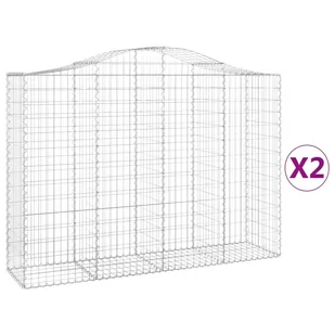 VIDAXL Kosze gabionowe, 2 szt, 200x50x140/160 cm, galwanizowane żelazo - Ogrodzenia - miniaturka - grafika 3