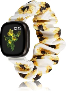 BRANSOLETA DO ZEGARKA SCRUNCHIE W SŁONECZNIKI FITBIT VERSA 1/2/LITE TKANINA - Akcesoria do smartwatchy - miniaturka - grafika 1