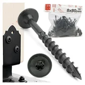 Wkręty - Wkręty do podstaw słupa 8x80mm czarne 50szt. - miniaturka - grafika 1