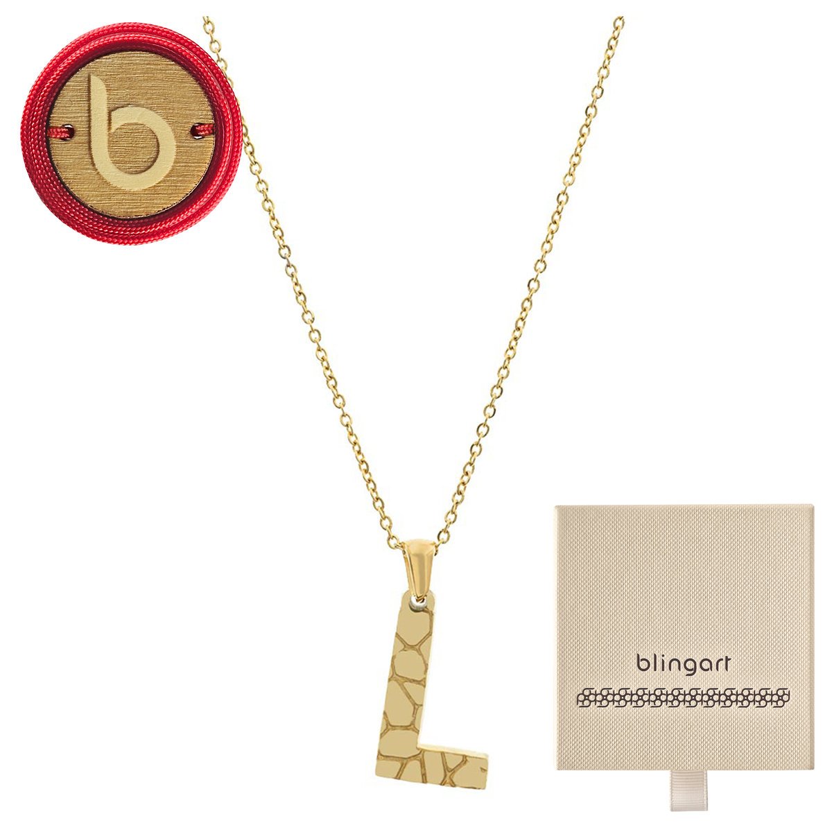 Naszyjnik łańcuszek celebrytka pozłacany z literą