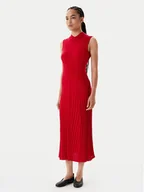 Sukienki - Tommy Hilfiger Sukienka dzianinowa WW0WW45653 Czerwony Slim Fit - miniaturka - grafika 1