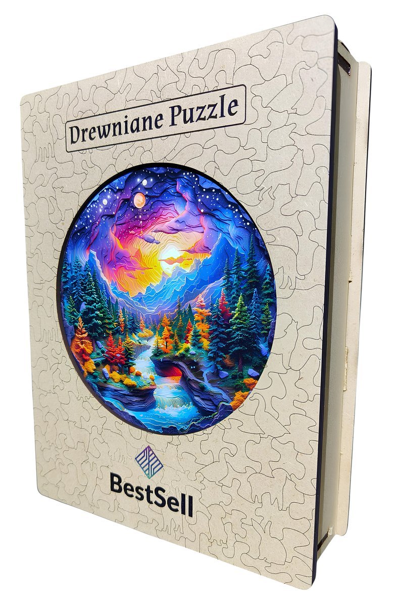 PUZZLE DREWNIANE BESTSELL KRAJOBRAZ NATURA LAS PUZLE PREZENT DLA DZIECI I DOROSŁYCH UKŁADANKA 3D