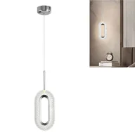 Lampy sufitowe - Lampa sufitowa LED z chromowanym srebrnym kryształem mini oprawa wisząca do sypialni korytarza przedpokoju wyspy kuchennej neutralne światło K - miniaturka - grafika 1