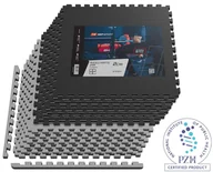 Maty do ćwiczeń - Mata puzzle EVA 2cm czarno/szara - 12 sztuk - miniaturka - grafika 1