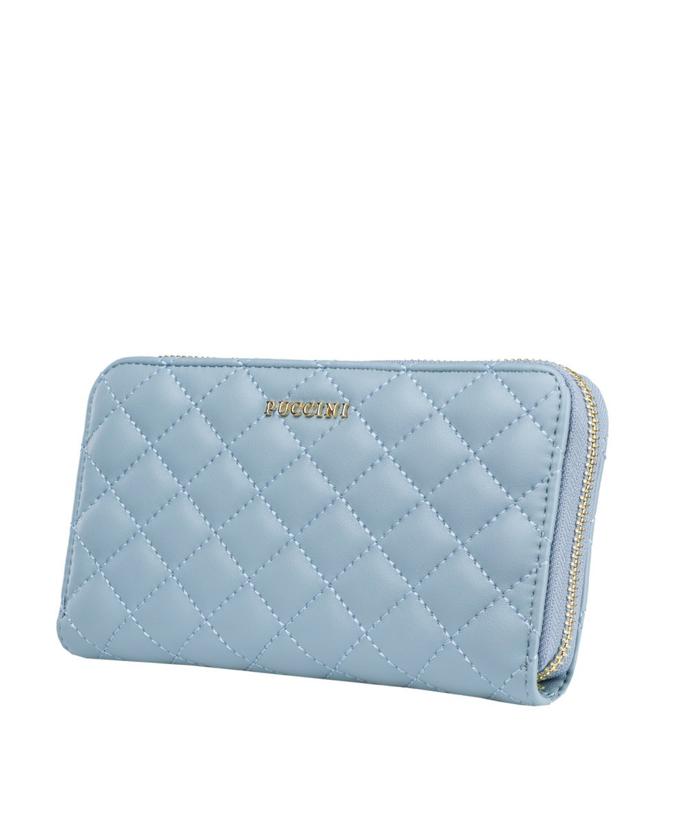 Portfel Damski Pikowany Duży Skóra Ekologiczna PUCCINI Błękitny BLP830E-7B