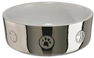 Miski dla kotów - Trixie Miska Ceramiczna 0,3L/Śr.12 cm z Motywem Srebrno/Biała - miniaturka - grafika 1