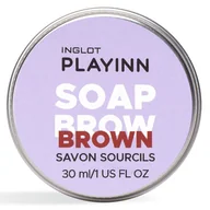 Akcesoria i kosmetyki do stylizacji brwi - Inglot Playinn, Mydło Do Brwi Soap Brow, Brown, 30ml - miniaturka - grafika 1