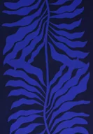 Koce - Granatowy koc z bawełny organicznej Paproć KABAK - miniaturka - grafika 1