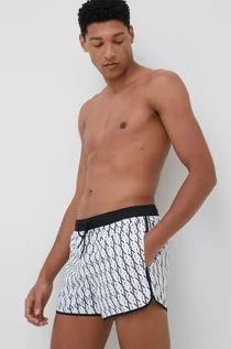 Kąpielówki męskie - Calvin Klein szorty kąpielowe kolor biały - grafika 1