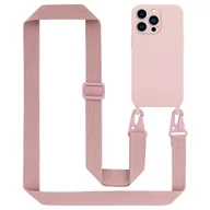 Etui i futerały do telefonów - Łańcuszek Etui Do Apple iPhone 14 PRO MAX Pokrowiec w LIQUID RÓŻOWY Silicone TPU Obudowa Ochronny Cadorabo - miniaturka - grafika 1