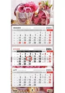 Kalendarze - Kalendarz 2024 trójdzielny Róże - miniaturka - grafika 1