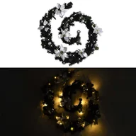 Ozdoby bożonarodzeniowe - vidaXL Świąteczna girlanda z lampkami LED czarna 2,7 m PVC 320973 - miniaturka - grafika 1