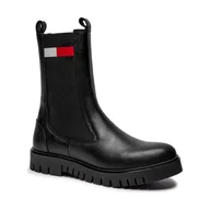 Sztyblety damskie - Tommy Jeans Skórzane sztyblety - miniaturka - grafika 1