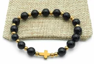 Bransoletki - Bransoletka różaniec na rękę Onyks sakwa - miniaturka - grafika 1