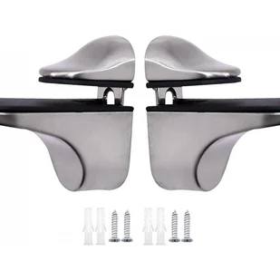 Wsporniki do półek szklanych - do półek drewnianych/szklanych o grubości 3-21 mm - zestaw 2 szt. - szczotkowane - Zawiasy, okucia i inne akcesoria Wsporniki do półek szklanych - do półek drewnianych/szklanych o grubości 3-21 mm - zestaw 2 szt. - szczotkowane - Zawiasy, okucia i inne akcesoria - miniaturka - grafika 1