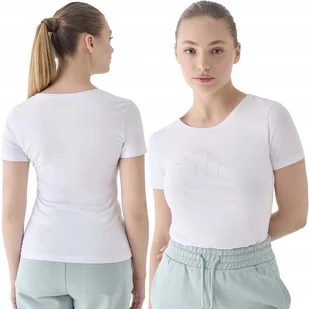 Koszulka Damska 4F T-shirt Bluzka Bawełniana Okrągły Dekolt F1846-10S-S - Bluzki damskie - miniaturka - grafika 1