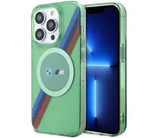 Etui i futerały do telefonów - BMW BMHMP15LHDTN iPhone 15 Pro 6.1" zielony/green hardcase M Tricolor Stripes MagSafe - miniaturka - grafika 1