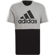 Koszulki męskie - Koszulka męska adidas SPORTSWEAR ESSENTIALS COLORBLOCK SINGLE JERSEY czarna HE4334-L - miniaturka - grafika 1