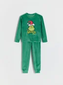 Skarpetki dla dzieci - Reserved - Piżama Grinch - ciemnozielony - miniaturka - grafika 1