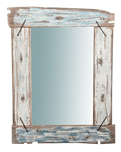 Lustro vintage 86 x 65 x 3 cm | Lustro ścienne z litego drewna | Lustro łazienka i lustro sypialnia | Vintage lustro ścienne