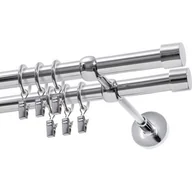 Karnisze - Karnisz DECASTYL Luna z kółkami Podwójny 240 cm Chrom - miniaturka - grafika 1