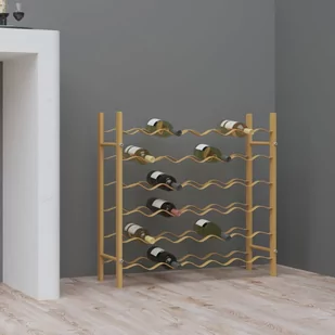 Lumarko Stojak na 36 butelek wina, złoty, metalowy - Stojaki na wino - miniaturka - grafika 1