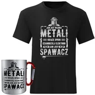 Koszulki męskie - ZESTAW DLA SPAWACZA KOSZULKA MĘSKA NA PREZENT SPAWACZ L + KUBEK METALOWY KOMPLET - miniaturka - grafika 1