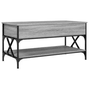 vidaXL Stolik kawowy szary Sonoma 100x50x50 cm materiał drewnopochodny i metal - Ławy i stoliki kawowe - miniaturka - grafika 1