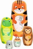 Figurki dla dzieci - Drewniane matrioszki Tygrys Tavi i jego przyjaciele figurki Goki - miniaturka - grafika 1