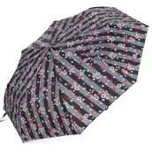 Parasole - Parasol składany automatyczny XL parasolka damska pokrowiec Kwiaty Kolorowy - miniaturka - grafika 1