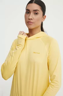 Bluzy damskie - Marmot bluza sportowa Windridge kolor żółty gładka - grafika 1