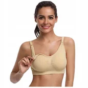 Biustonosze ciążowe - Biustonosz ciążowy stanik bezszwowy do karmienia - beżowy - XL - miniaturka - grafika 1