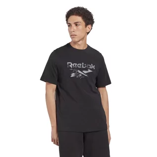 Koszulki sportowe męskie - Męska Koszulka z krótkim rękawem REEBOK RI MODERN CAMO T-SHIRT HS7387 – Czarny - grafika 1