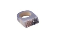 Pierścionki - Pierścionek Agat Druza Szary Rozmiar 17 - miniaturka - grafika 1