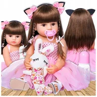 Lalki dla dziewczynek - Lalka Reborn Jak Żywa Bobas Dziecko Dziewczynka Duża 55 cm jak prawdziwa - miniaturka - grafika 1