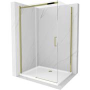 Kabiny prysznicowe - Mexen Omega kabina prysznicowa rozsuwana 110x100 cm, transparent, złota + brodzik Flat - miniaturka - grafika 1