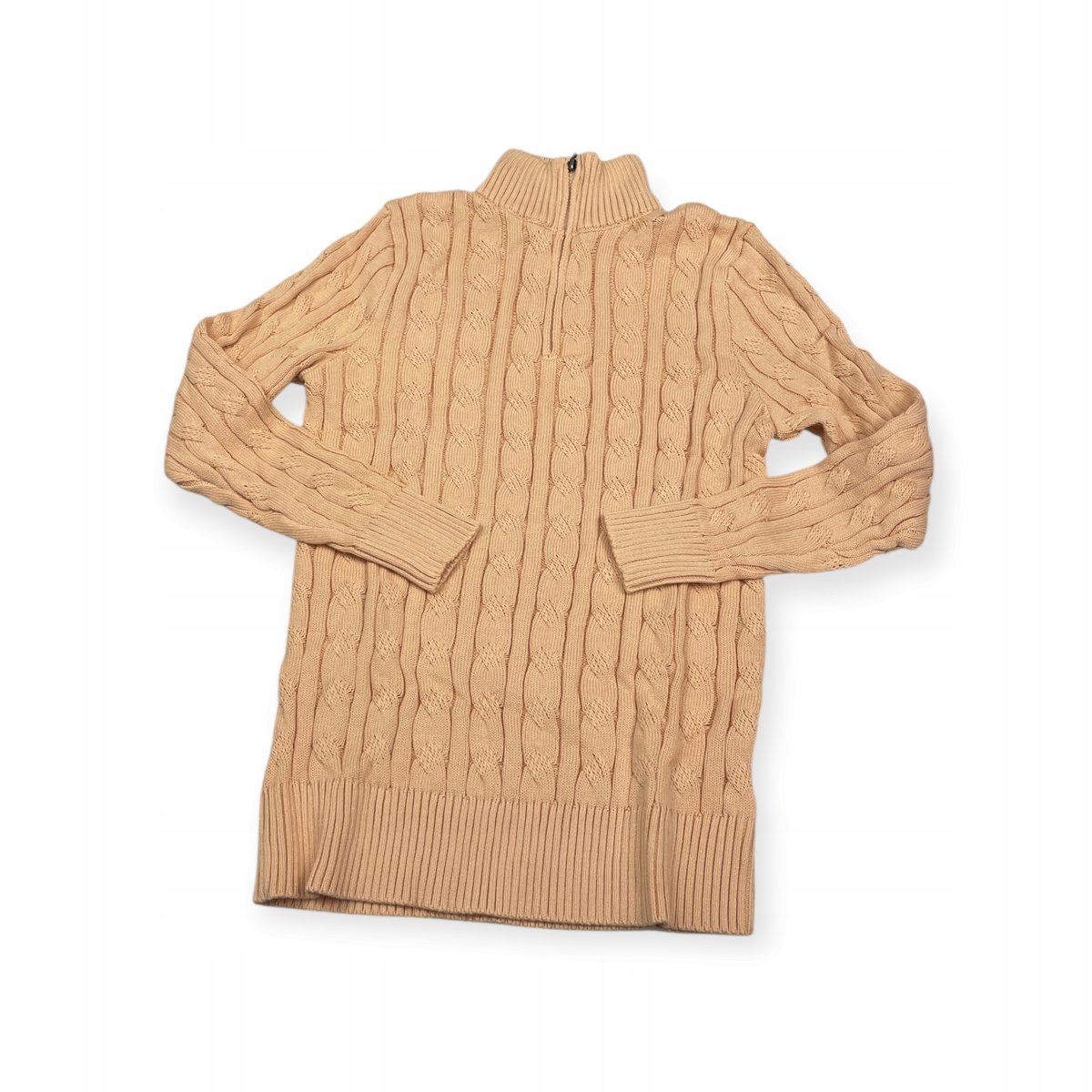 Męski sweter OLD MONEY z półgolfem Rozmiar M w splot warkoczowy