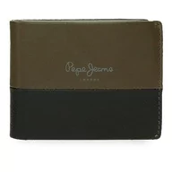 Portfele - Pepe Jeans Dual Portfel Poziomy z portmonetką Zielony 11x8x1 cms Skóra, Zielony, Talla única, Portfel poziomy z portmonetką - miniaturka - grafika 1