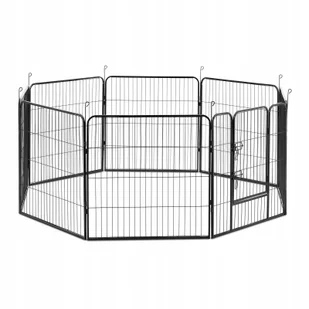 Wiesenfield Kojec dla psa - z drzwiami - 8 segmentów modułowych - 81 cm wysokości WIE-DP-080N - Akcesoria do hodowli zwierząt - miniaturka - grafika 1