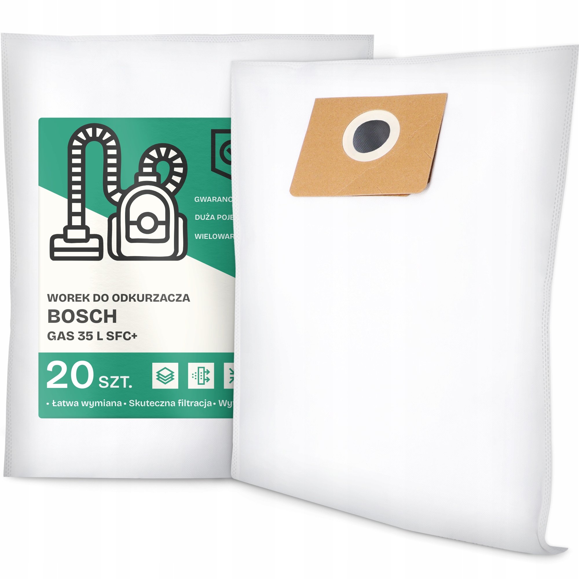 20x Worek do Odkurzacza Bosch Gas 35 L Sfc+ Syntetyczny Duży Torba Worki G9