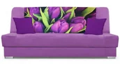 Sofy i kanapy - Fioletowa wersalka rozkładana z motywem kwiatów C1-N21 - miniaturka - grafika 1