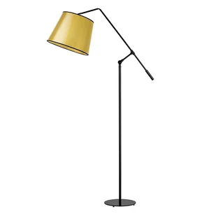 Czarno-złota lampa podłogowa z ruchomym ramieniem FOYA MIRROR - Lampy stojące - miniaturka - grafika 1