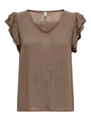 Bluzki damskie - ONLY Bluzka "Chiara" w kolorze szaro-jasnobrązowym - miniaturka - grafika 1