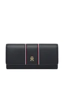 Portfele - Tommy Hilfiger Portfel Th Icon Lrg Flap Wallet Corp AW0AW18656 Granatowy - miniaturka - grafika 1